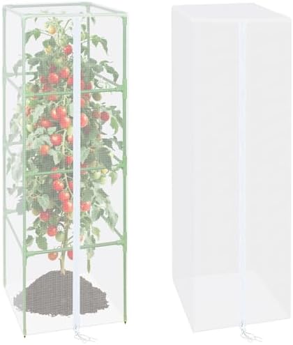ZeeDix 57x16.1 in Garden Tomato Plant Cover Netting for Square Tomato Cage