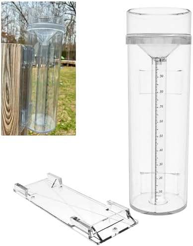Outdoor Rain Gauge and Snow Professional Stratus Long Term, Made of UV and Heat Resistant Polycarbonate Material for All Weather Conditions with Precise Mounting Bracket