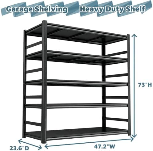 PRESTELION 73" H Garage Shelving, 3000 LBS Heavy‑Duty Metal Storage Shelves