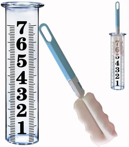 JMBay 7 Inch Plastic Rain Gauge Replacement Tube, Upgrade Freeze Proof Outdoor Plastic Rain Gauges Replacement Tube for Garden Yard Home, Crack Resistance Tube Best pcs Tubes with 1 Clean Brush