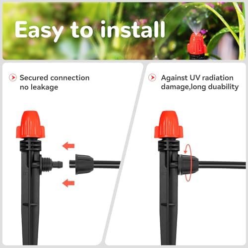 360° Adjustable Drip Spray Emitters for 1/4" Tubing, 30pcs