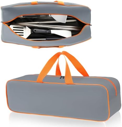Grill Utensil Storage Bag for Outdoor Grilling, 24 x 8 x 8 in, Gray