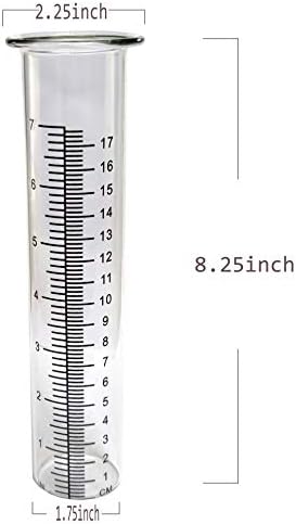 JOYBee 7inch Garden Glass Rain Gauge Replacement Tubes for Yard Garden Outdoor(Pack of 2)