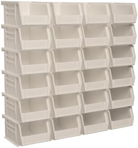 Akro-Mils 30210 AkroBins Plastic Storage Bins, 5"x4"x3", Stone, 24-Pack