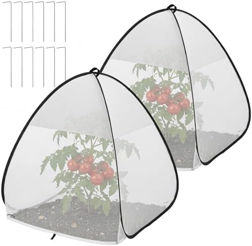 2Pcs Pop Up Garden Netting Bug and Shade Cover,Plant Sun Shade Netting Tent