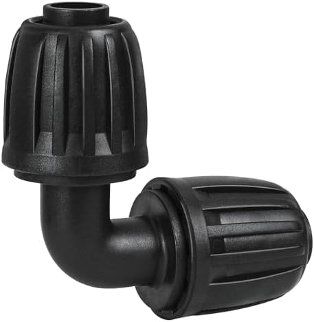 10 Pack 1/2 Inch Drip Irrigation Elbow Fittings (1/2" ID x 0.65" OD) - 1/2'' Drip Line Anti-Drop Barbed Lock Nut Elbow Connectors for 1/2 Inch Drip Irrigation Tubing for Irrigation System