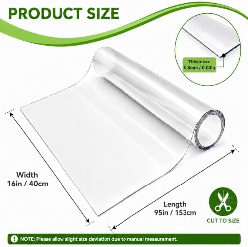95" x 16" Thickened Clear PVC Tree Guard Wrap, Reusable Tree Trunk Protector with Strong Adhesive, Most Popular Size, Helps Deter Iguanas, Cats & Squirrels for Palm Trees and Outdoor Gardens