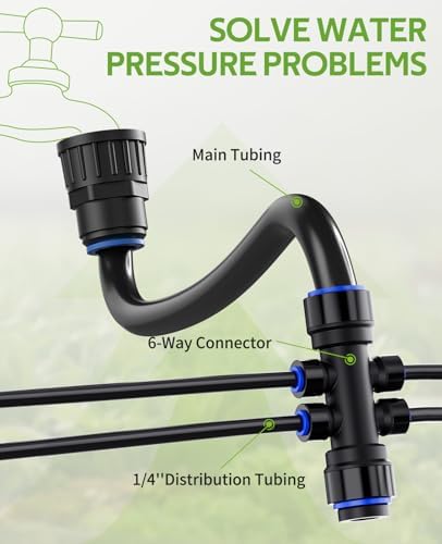 HIRALIY 140FT Quick-Connect Drip Irrigation Kit for Large Gardens