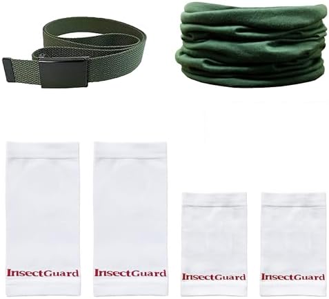 Tick Gaiters - Permethrin Treated, Ticks, Mosquitoes, Flies & More Insect Repellent, Unisex Adult, (Green/White) Complete Package 2