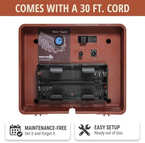 Bird-X Deer Gard, Ultrasonic and Motion-Activated Device to Mitigate Deer and Other Animals, Ideal for Outdoor Spaces, Easy to Install and Operate, Covers 4,000 sq. ft., 15–25 kHz Frequency Range