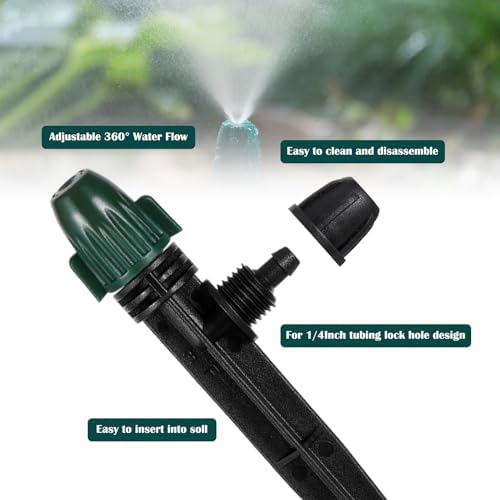 25PC Anti-Drop Drip Irrigation Spray on 6.3" Stake