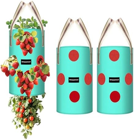3 Pack 3 Gallon Hanging Strawberry Planter Bags for Tomatoes