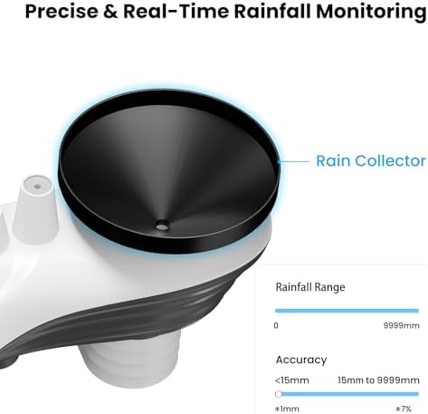12-in-1 Wireless Weather Station for Outdoor Farm Garden, Indoor Outdoor with Rain Gauge, Wind Speed, Forecast, Temp, Humidity, Pressure, Moon Phase, Alarm, 100m Range(No WiFi)