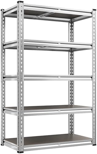REIBII Galvanized Garage Shelving with PP Boards for Pantry Office Garage