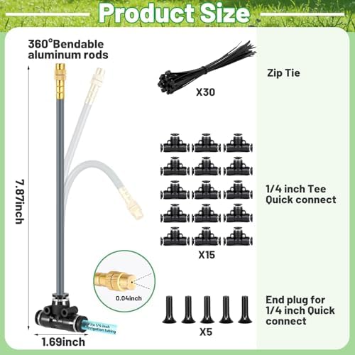 360° Adjustable 1/4" Drip Irrigation System Kits(No 1/4" Tubing)