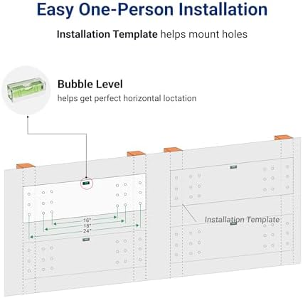 FLEXIMOUNTS 2-Pack 2x6ft Garage Shelving with Hooks, 1400lbs Load, White