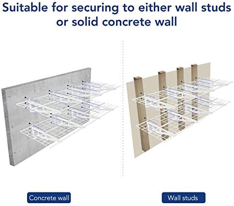 FLEXIMOUNTS 4-Pack 24-inch-by-72-inch Wall Shelf Garage Storage Rack Wall Mounted Floating Shelves 2x6 ft,White, Classic Series