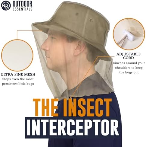 Mosquito Head Net Mesh Face Cover – Bug Face Netting Protection Against Gnats, Midges, Black Flies – Head Net for Men & Women, Hunting, Fishing, Camping, Gardening – No-See-Um Insect Netting