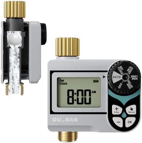 QUOBAS Zero Pressure Water Timer, Sprinkler Timer for Garden Hose Faucet