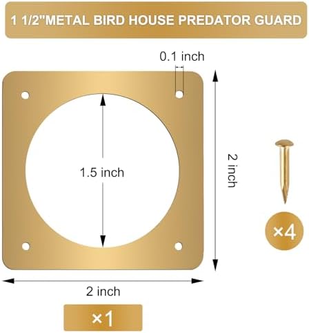 Solid Brass Bird House Hole Protector, Predator Guard Plate, 1 Pack