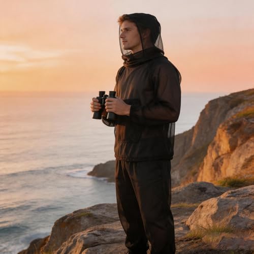 Mosquito Suit Bug Protection Mesh Clothing Breathable Lightweight Anti-Mosquito Gear for Camping Fishing Gardening