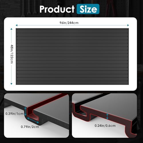 Brakki Slat Wall Paneling 4x8 Ft, Slatwall Garage Organizer Storage System