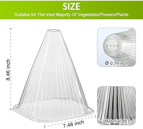 Garden Cloches for Plants - Reusable Clear Plant Protectors, PET Plant Bell CoverFrost & Pest Protection for Vegetables, Seedlings, Outdoor Gardens (Transparent,30)