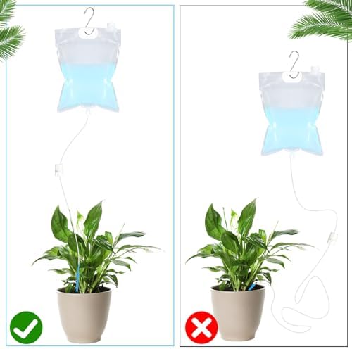 Ziliny 4 Pcs 6.5L Extra Large Plant Drip Irrigation Bag, Automatic Watering System with Adjustable Valve, Self Water Bags for Plants Indoor Outdoor, Vacation Plant Watering Device for Garden Flower