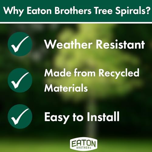 Eaton Brothers 36" Vinyl Tree Spirals, Four per Pack, Weather Resistant Tree Trunk Protector - Tree Trunk Wrap for Deer Protection - Tree Guards for Fruit Trees, Shrubs