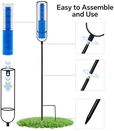 Rain Gauge Outdoor for Yard, Plastic Rain Water Guage with Floating Duck