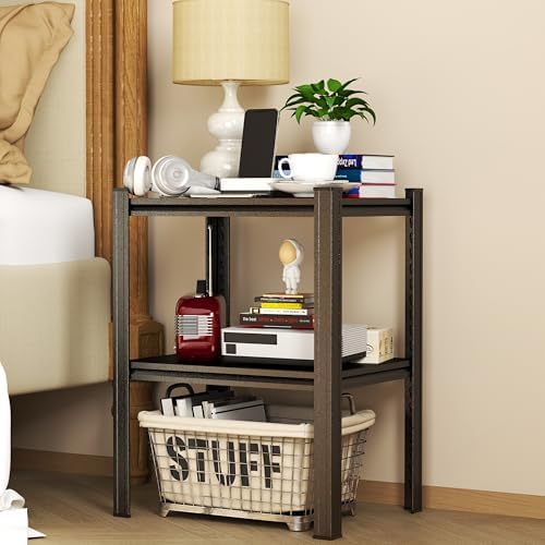 PRESTELION Garage Shelving Side Table Adjustable Metal Storage Shelves