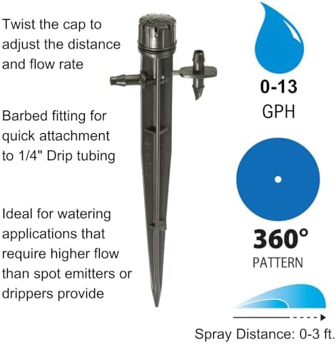 Rain Bird MBF4PKS Drip Micro-Bubbler, Full Circle, 4-Pack
