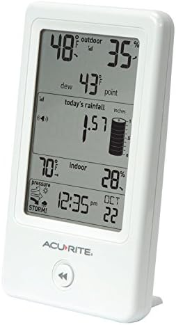 AcuRite 01089M Rain Gauge with Thermometer & Humidity