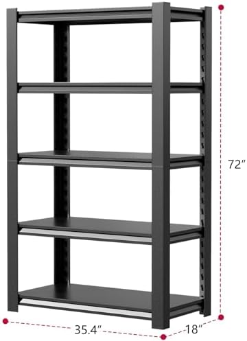2500LBS Heavy Duty Metal Storage Rack, Garage Shelving Unit