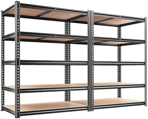 REIBII 2 Pack Garage Shelving, 2400LBS Each,Heavy Duty Storage Shelves