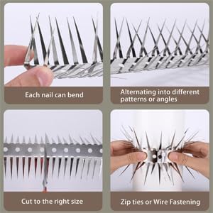 Anti-Climb Spikes for Raccoon & Bird Protection - Heavy-Duty Stainless Steel Barrier Nails for Fence, Roof, Trees | Outdoor Animal Climb Prevention (1PCS)