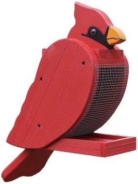 Outdoor Hanging Bird Feeder Seed Tray, Cardinal Bird Shaped Wooden BirdFeeders with Easy Refill Head - Bird Feeders for Outdoors Hanging - Hanging Bird Feeder - Bird Feeders for Outside