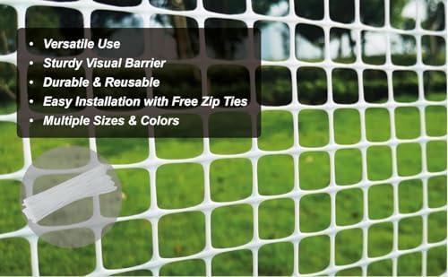 PotatoLife White Plastic Garden Fence, Hardware Mesh, 40'' x 25'