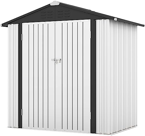 Patiowell 6x4 FT Outdoor Storage Shed, White