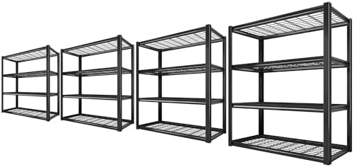 REIBII 40" W Storage Shelves with Wire Mesh Panels for Garage Organization