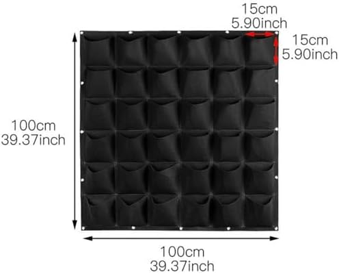 WFIST Vertical Hanging Planter Bag, Breathable Felt Wall Garden Planter with Metal Grommets, Indoor/Outdoor Space-Saving Herb & Flower Growing Pouch (36-Pocket)