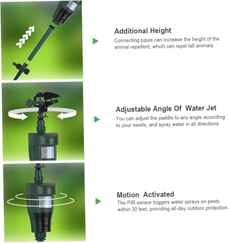 Adjustable 360° Motion Activated Sprinkler for Garden – Animal Deterrent Motion Sensor Sprinkler to Protect Plants
