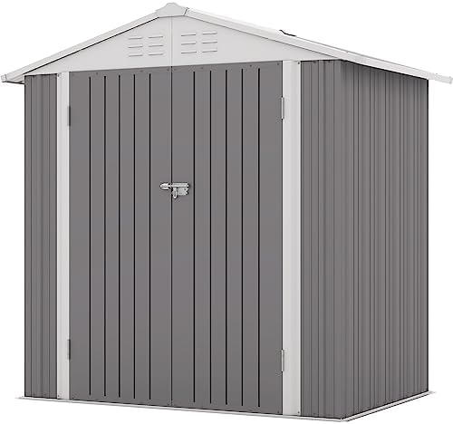Patiowell 6x4 FT Outdoor Storage Shed, Metal Outdoor Sheds with Vents&Lock