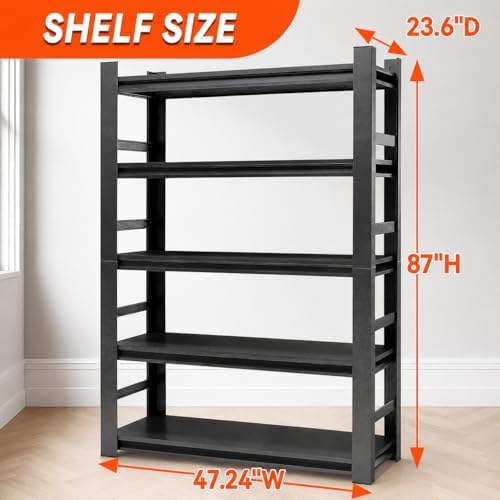 Garage Shelving Units and Storage, Heavy Duty Storage Shelves Adjustable Tall Shelf Steel Shelving for Industrial, Warehouse, Basement (47.2" W×23.6" D×87.9" H)
