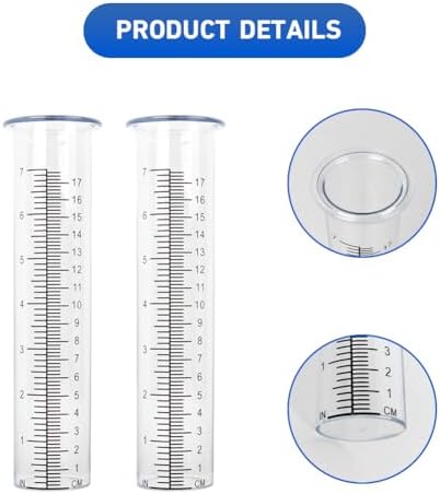 2 Pack Plastic Rain Gauge Replacement Tube