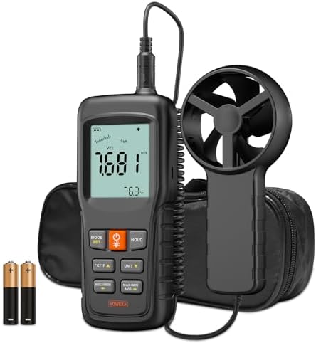 Split Anemometer with Data Storage for HVAC Drone Sailing Hunting