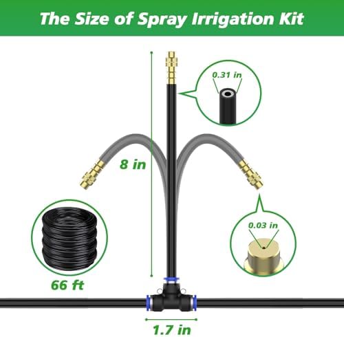 360° Adjustable Drip Irrigation System - Garden Watering System 66FT with 20 Nozzles, Drip Irrigation Kit for Garden, Yard, Lawn, Greenhouse, Plants, 5/16 inch Hose