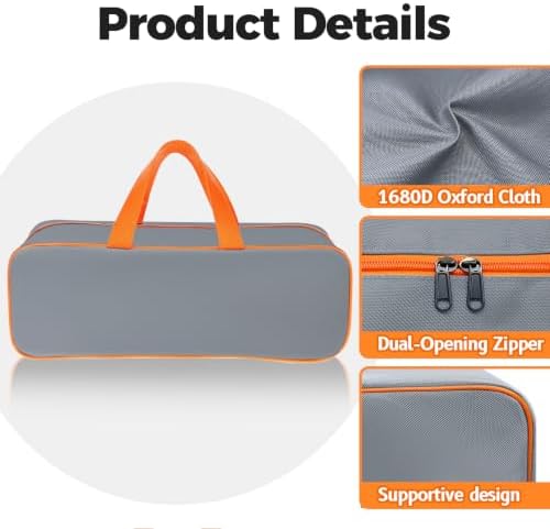 Grill Utensil Storage Bag for Outdoor Grilling, 24 x 8 x 8 in, Gray