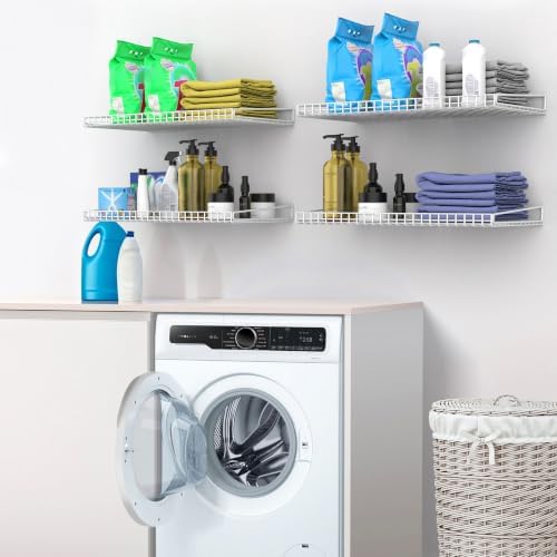 Ultrawall Wall Mounted Storage Shelf for Garage, 4 Pack Metal Shelf Rack