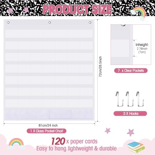 Sinload Classroom Calendar Pocket Chart Black, Composition